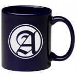 11 oz. Cobalt Blue C Handle Mug with Logo