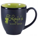 16 oz. Lime Green In / Matte Black Out Hilo Bistro Mug with Logo