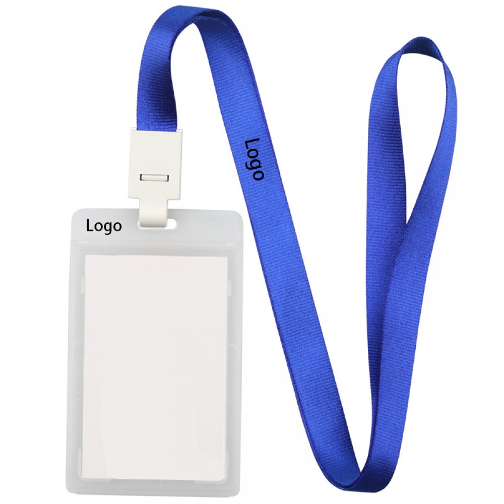 Frosted Transparent ID Card Badge Holder with Logo