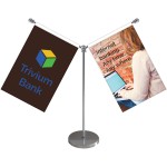Personalized 11" Metal Flagpole with Two Single Reverse Flags