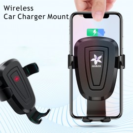 2 in 1 Wireless Car Charger Mount Wireless Charing Car Mounted Charger with Logo