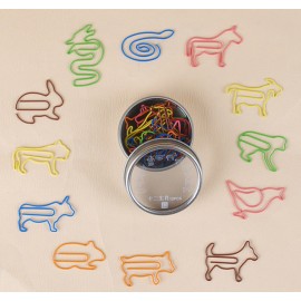 Originality Mixture Chinese Zodiac Metal Clip Tin with Logo