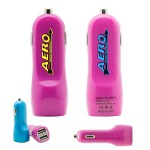 Turbo USB Car Chargers-Magenta Pink with Logo