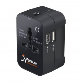 Travel Adapter, Worldwide All in One Universal Travel Adaptor Wall AC Power Plug Adapter Charger with Logo