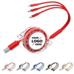 3-in-1 Retractable Data Cable with Logo