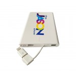 Personalized Slim Power Bank with Built-in Cable - 2500 mAh
