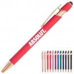 Rose Gold Soft Touch Stylus Pen with Logo