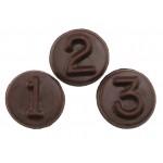 Custom Imprinted Number Rounds 4 Stock Chocolate Shape