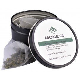 Logo Branded Loose Leaf Tea Bags in Custom Tin