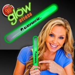 10" Green Glow Stick with Logo