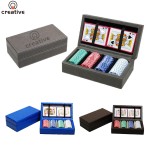 Customized 100Pcs Leather Poker Chip Box