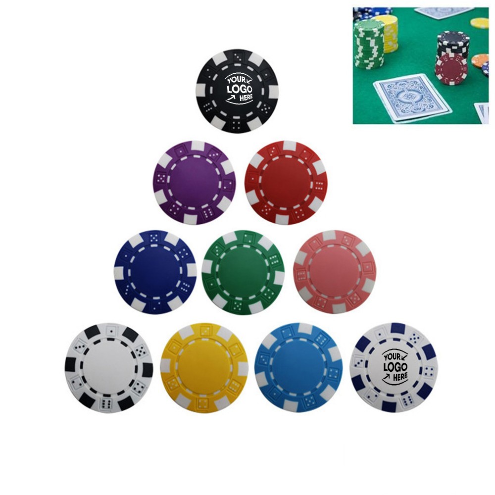 11.5G ABS Poker Chips w/Striped Design - Set of 6 with Logo