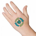 Recycle Earth Heart Temporary Tattoo with Logo