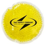 Yellow Round Hot/ Cold Pack with Gel Beads with Logo
