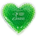 Logo Branded Green Heart Hot/ Cold Pack with Gel Beads