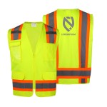 Personalized Hi-Vis Safety Vest With 4 Pockets