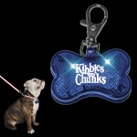 Customized Custom Blue LED Dog Bone Pet Safety Light - Domestic Print