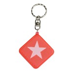 Square Diamond Red Reflector Keyring with Logo