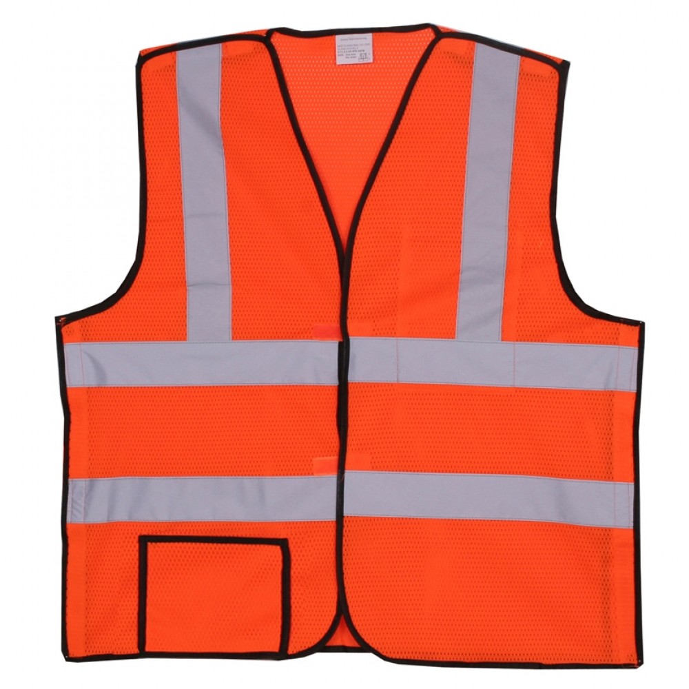 Custom Printed:Logo Branded Orange Solid Break-Away Safety Vest