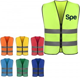 Custom Printed:Logo Branded Zipped Reflective Vest