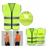 Full Zip Mesh Safety Vest with Reflective Tape Custom Printed