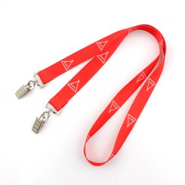 Personalized 3/4" Mask Lanyard With Double Metal Bulldog Clips