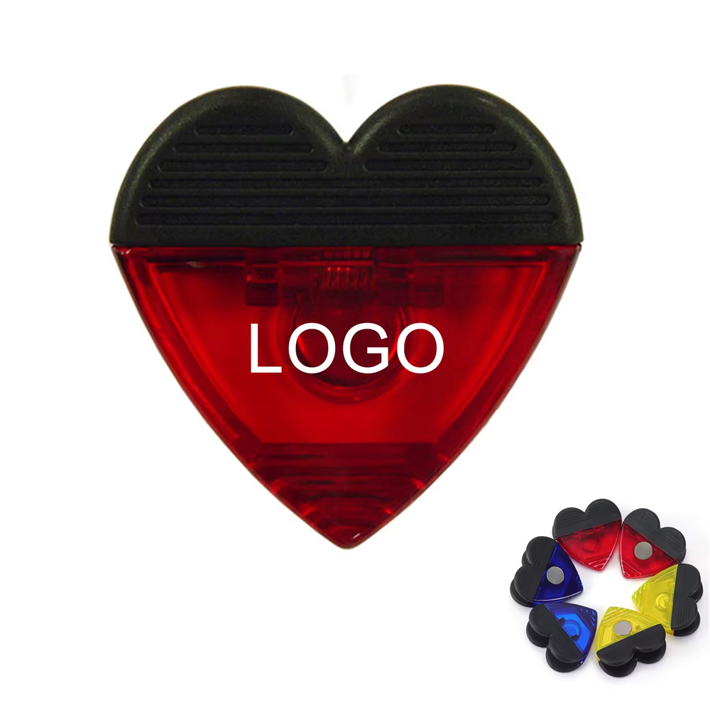 Plastic Heart Shaped Magnetic Memo Clip with Logo