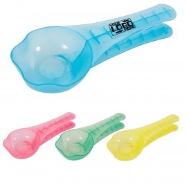 Logo Branded Custom Imprinted Dog Food Scoop and Clip - Translucent Colors