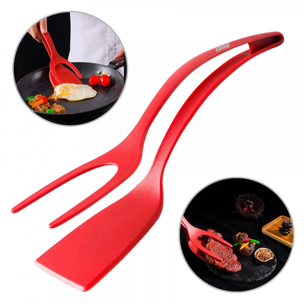 Grip And Flip Spatula Tongs with Logo