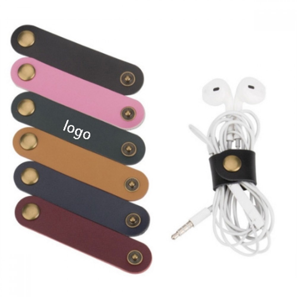 Earphone Wire PU Clip with Logo