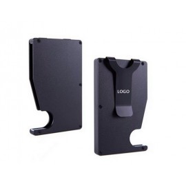 Logo Branded RFID Slim Credit Card Holder w/Money Clip for Secure and Minimalist Card and Cash Storage