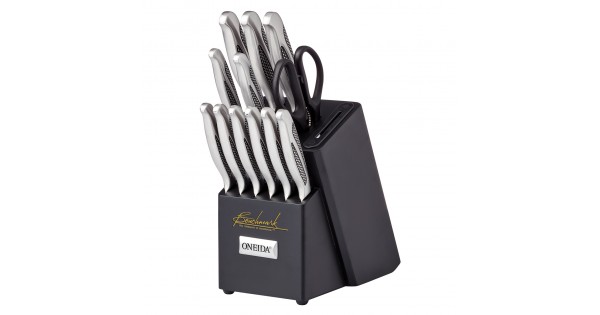 Oneida 14-Piece Cutlery Block Set with Built-in Sharpener