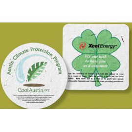 Floral Seed Paper Coaster with Logo