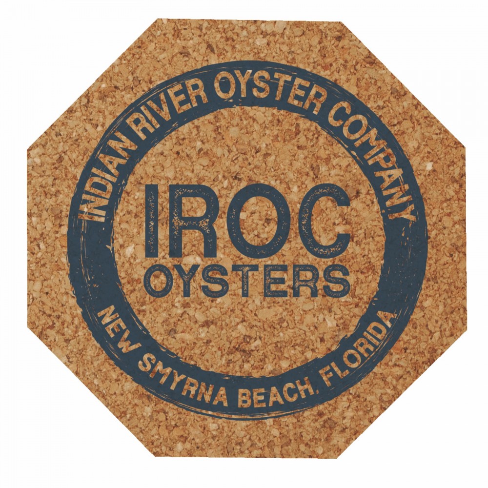 Logo Branded Cork Coaster, 3.5" Octagon