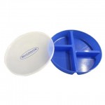 Blue Divided Portion Plate with Lid Custom Imprinted