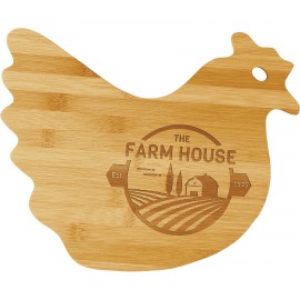 Promotional 13 1/2" x 10 7/8" Bamboo Hen Shaped Cutting Board