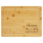 Logo Branded 11 1/2" x 8 3/4" Bamboo Cutting Board with Drip Ring