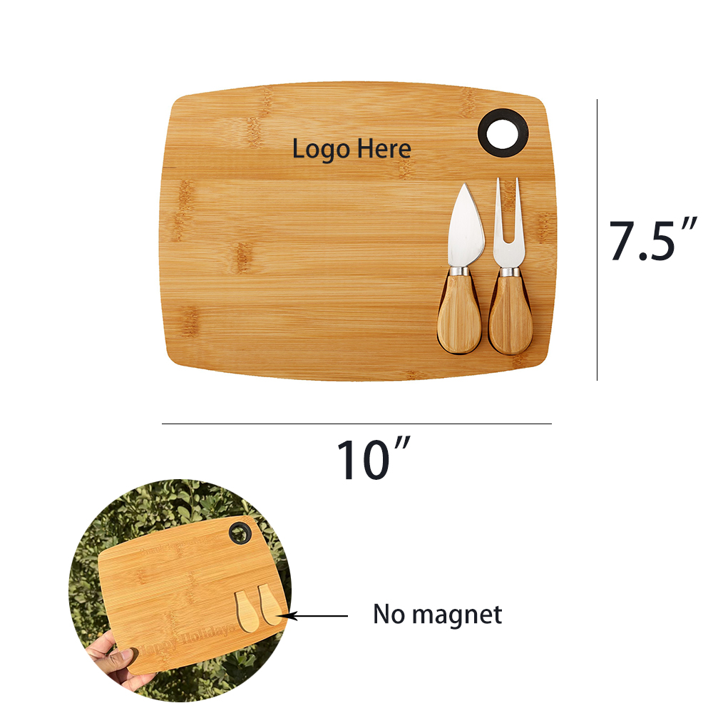 3 in 1 Bamboo Cheese Board Set with Logo