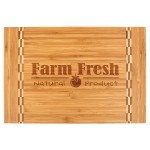 Custom 15" x 10 1/4" Bamboo Cutting Board with Butcher Block Inlay