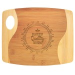 Personalized 11" x 9" x 5/16" Bamboo Two Tone Cutting Board with Handle