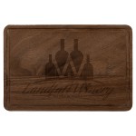 Promotional 9" x 6" Walnut Cutting Board with Drip Ring