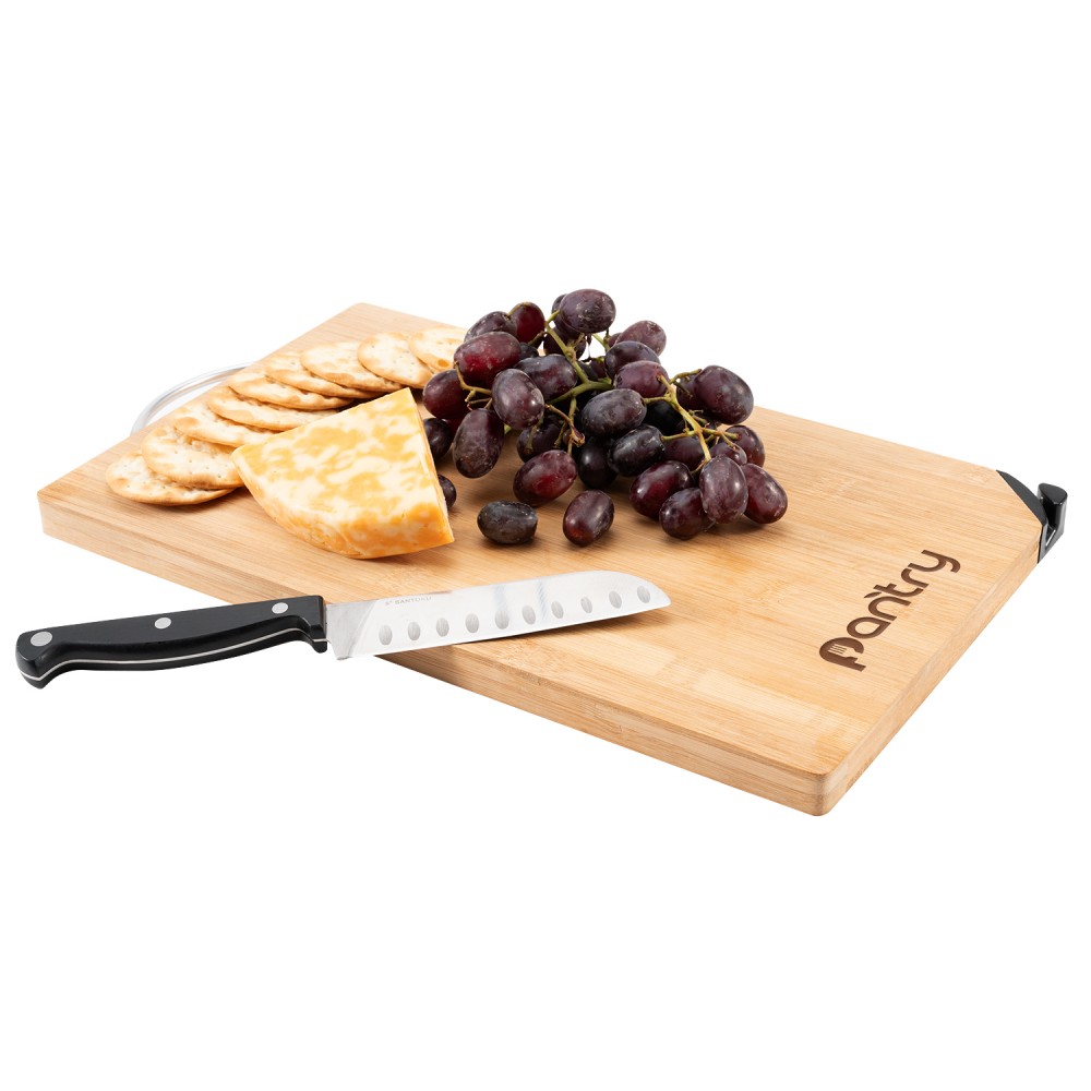 Bamboo Cutting Board w/Knife Sharpener with Logo