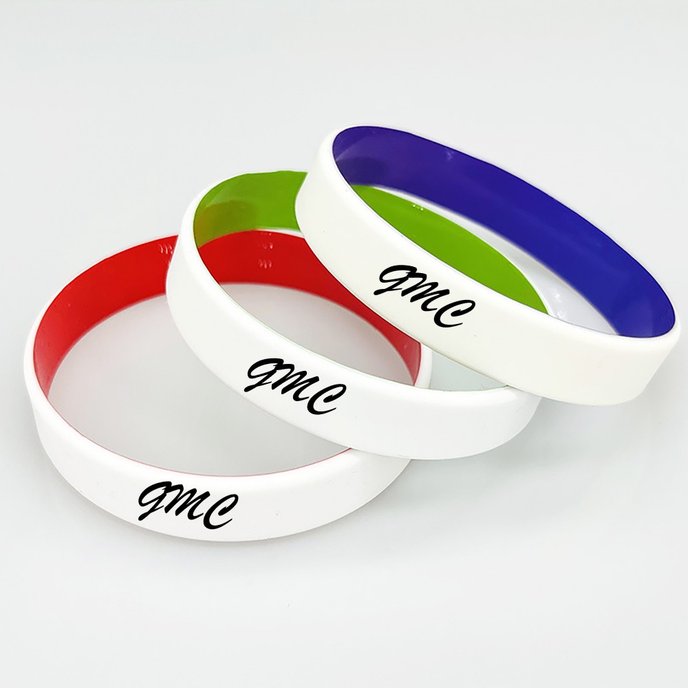 Custom Imprinted Dual Color Silicone Bracelet