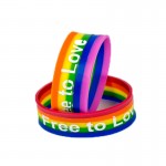 1" Wide Rainbow Silicone Bracelet Custom Branded