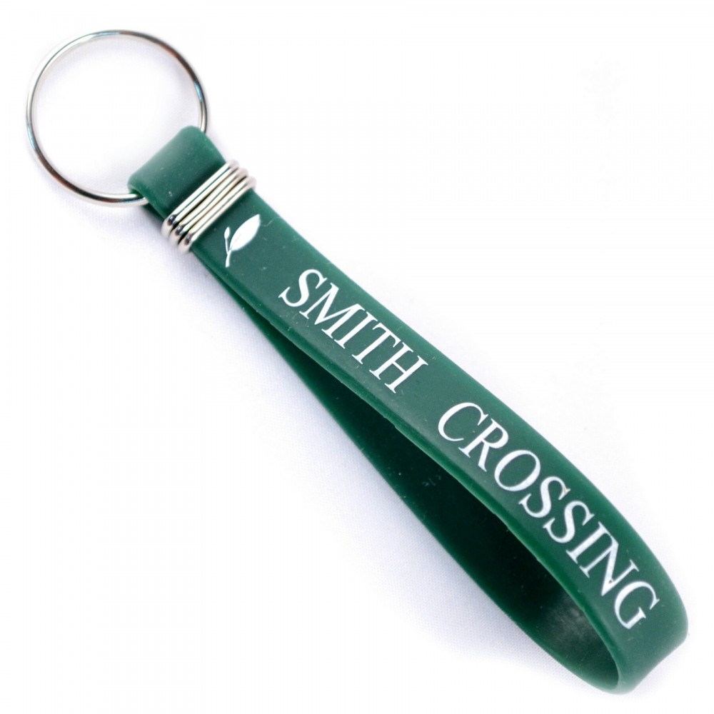 " Printed Silicone Key Chain Custom Branded