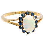 Opal & Sapphire Ladies' Ring Custom Imprinted