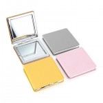 Logo Branded PU Leather Folding Mirror- Square