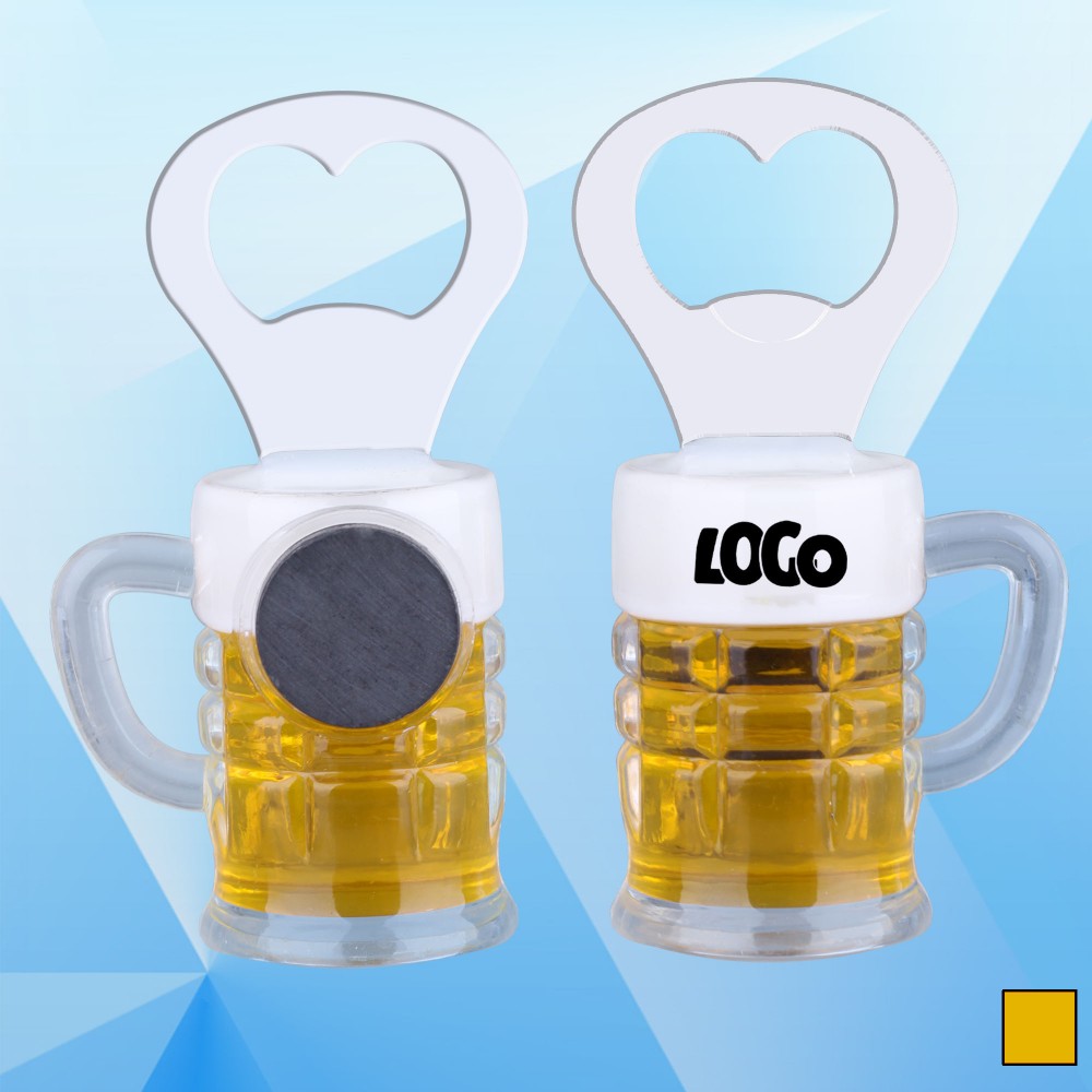 3 3/4'' Magnetic Beer Mug Shape Bottle Opener Custom Imprinted