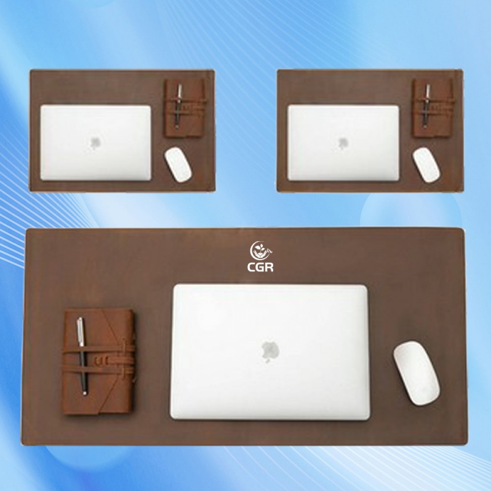 Sleek Leather Mouse Pad for Desktops with Logo