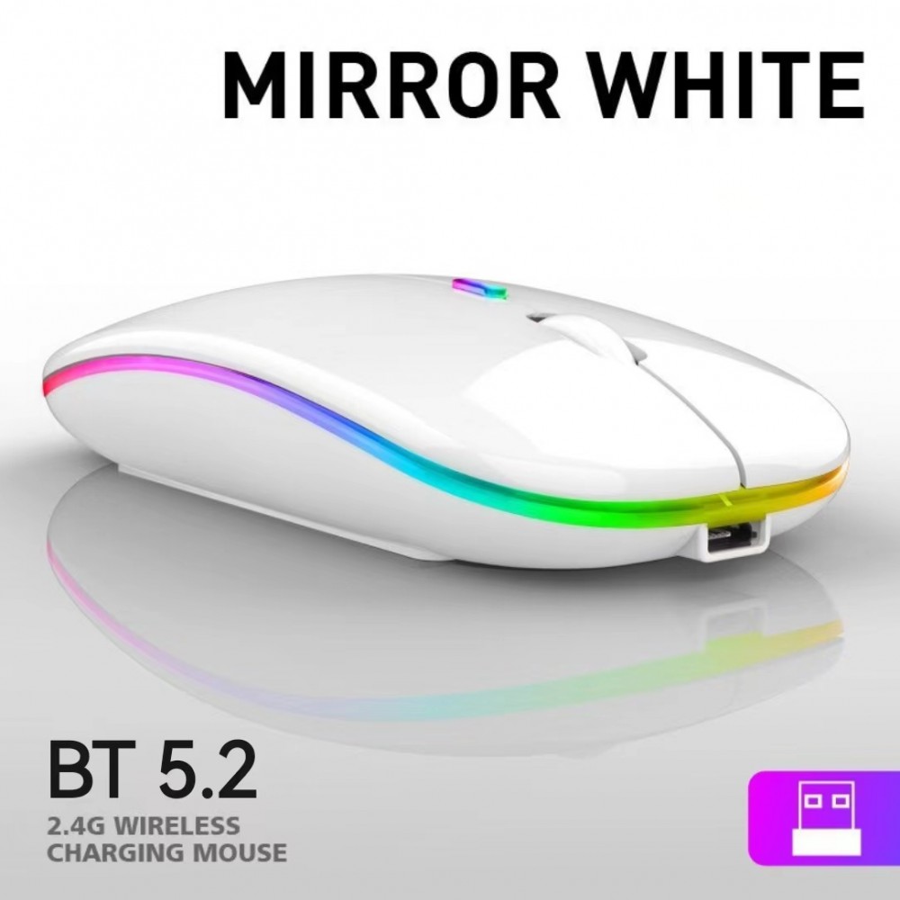 Super Slim Rechargeable Silent Wireless Mouse with LED Light with Logo